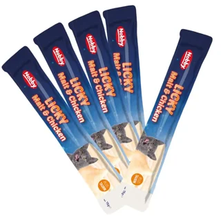 Nobby Licky Cat Malt & Chicken 5pcs خمیر تشویقی گربه با طعم مرغ و مالت