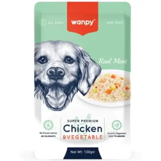 پوچ سگ ونپی سوپر پریمیوم با طعم مرغ و سبزیجات وزن 100 گرم
