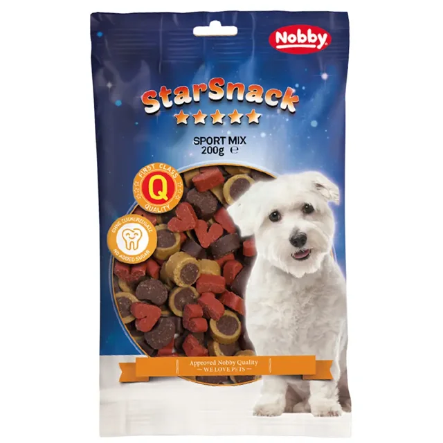 تشویقی سگ نوبی مدل Sport Mix Snack وزن 200 گرم مناسب پاداش و میان‌وعده سگ‌های فعال
