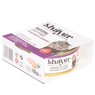 Shayer Natural Cat Food Chicken and Shrimp 110g 2pcs غذای تر گربه با ترکیب مرغ و میگو
