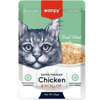 پوچ گربه ونپی مدل سوپر پریمیوم طعم مرغ و صدف وزن ۸۵ گرم