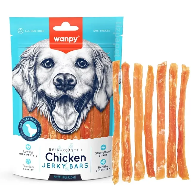 تشویقی سگ ونپی مدل Chicken Jerky Bars با طعم مرغ 100 گرم مناسب پاداش و آموزش سگ‌ها