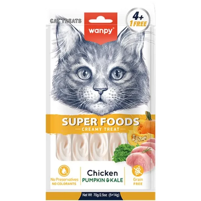 تشویقی بستنی گربه ونپی با طعم مرغ، کدو تنبل و کلم 70 گرم مناسب پاداش و میان‌وعده