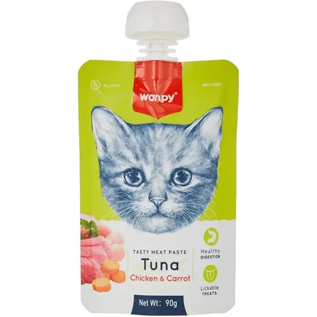 پودینگ گربه ونپی با طعم ماهی تن، مرغ و هویج وزن 90 گرم