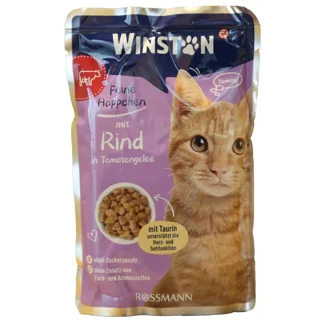 پوچ گربه وینستون طعم گوشت گاو در سس 100 گرم